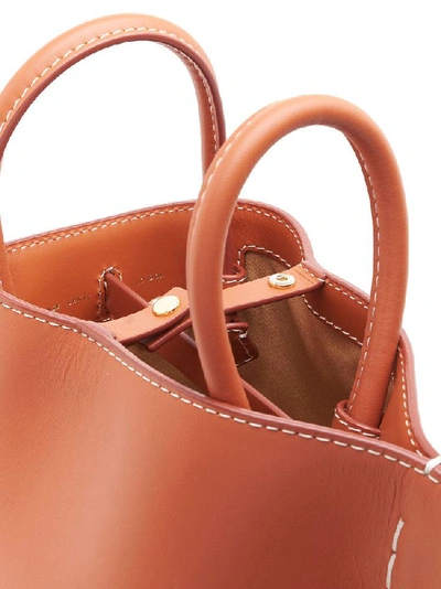 Shop Danse Lente Bobbi Stitch Detail Tote Bag In Brown