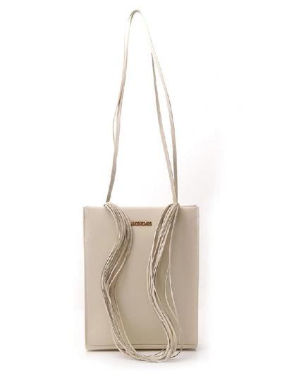 Shop Jacquemus Le A4 Cord Detail Tote Bag In White