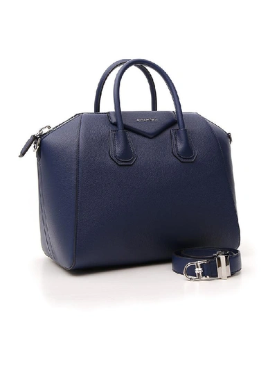 Shop Givenchy Medium Antigona Tote Bag In Blue