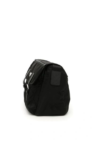 Shop Prada Logo Messenger Bag In Black