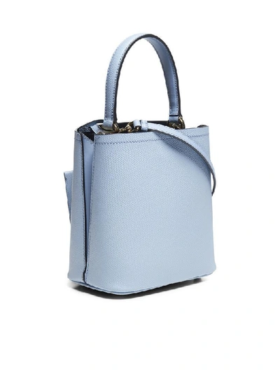 Shop Prada Panier Logo Bucket Bag In Blue