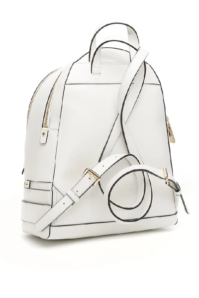 Shop Michael Michael Kors Logo Embellished Backpack In White
