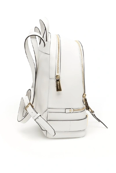 Shop Michael Michael Kors Logo Embellished Backpack In White