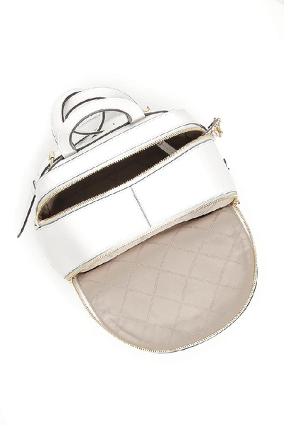 Shop Michael Michael Kors Logo Embellished Backpack In White