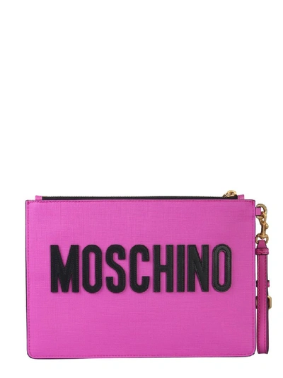 Shop Moschino Teddy Bear Print Clutch Bag In Pink