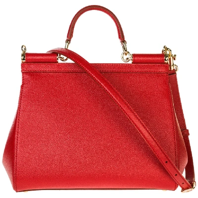 Shop Dolce & Gabbana Medium Sicily Tote Bag In Red