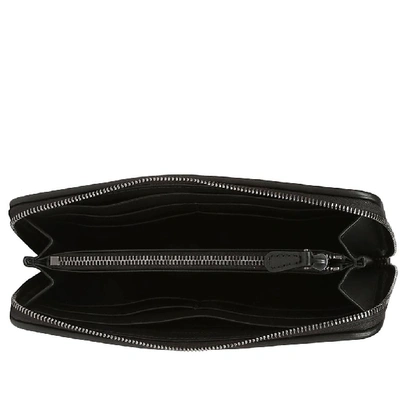 Shop Bottega Veneta Woven Zip Around Wallet In Black