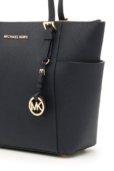 Shop Michael Michael Kors Jet Set Large Tote Bag In Navy