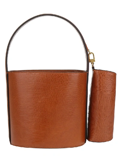Shop Staud Top Handle Bucket Bag In Brown