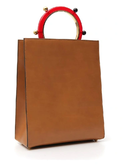 Shop Marni New Panier Tote Bag In Brown