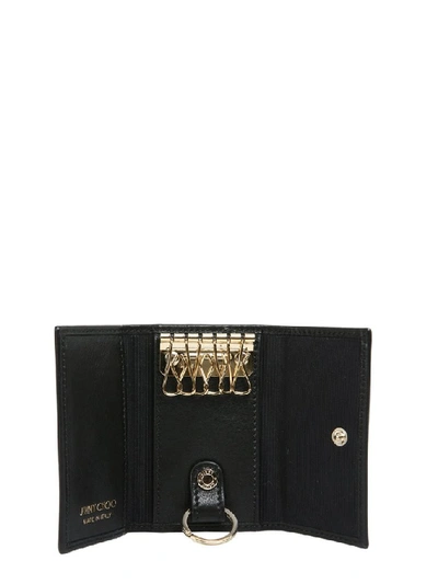 Shop Jimmy Choo Neptune Star Key Holder Wallet In Black
