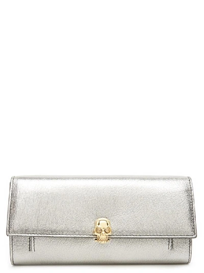 Shop Alexander Mcqueen Chain Wallet In Silver