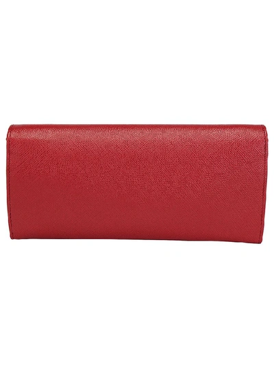 Shop Prada Logo Chain Handle Clutch Bag In Red