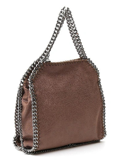 Shop Stella Mccartney Falabella Mini Chain Tote Bag In Brown