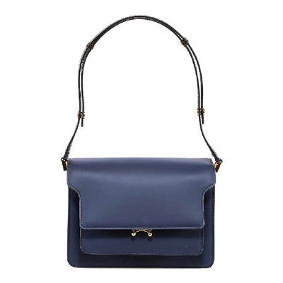 Shop Marni Mini Trunk Shoulder Bag In Blue