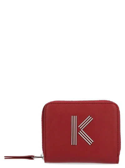 Shop Kenzo K Logo Zipped Wallet In Red