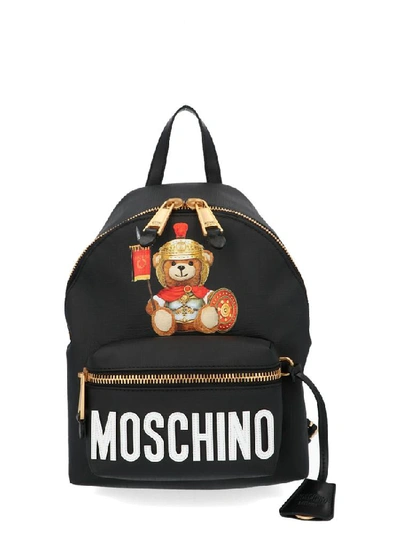 Shop Moschino Roman Teddy Bear Backpack In Black