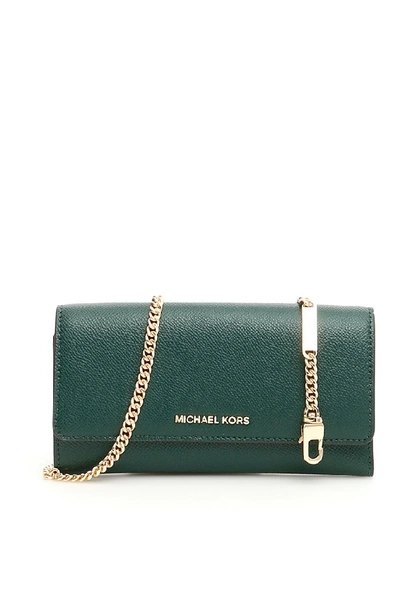 Shop Michael Michael Kors Chain Wallet Bag In Green