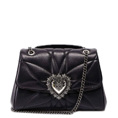 Shop Dolce & Gabbana Devotion Sacred Heart Shoulder Bag In Black