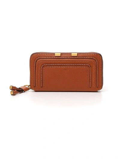 Shop Chloé Marcie Wallet In Brown