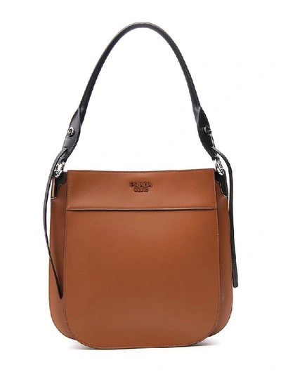 Shop Prada Margit Shoulder Bag In Brown