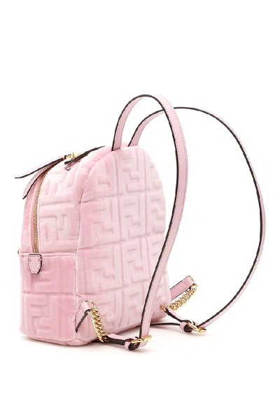 Shop Fendi Ff Embossed Mini Backpack In Pink