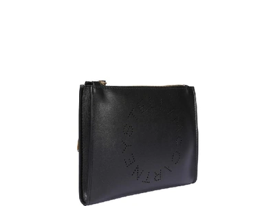 Shop Stella Mccartney Logo Clutch Bag In Black