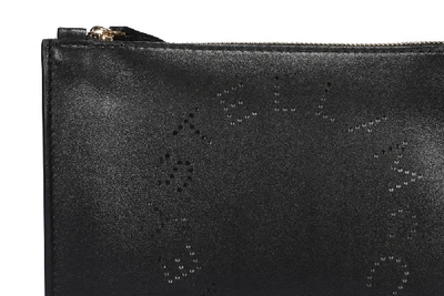 Shop Stella Mccartney Logo Clutch Bag In Black