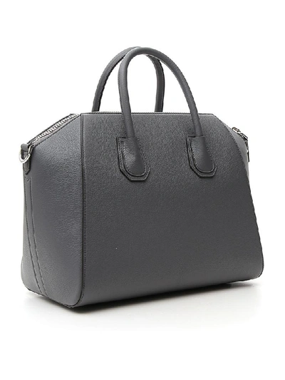 Shop Givenchy Medium Antigona Tote Bag In Grey