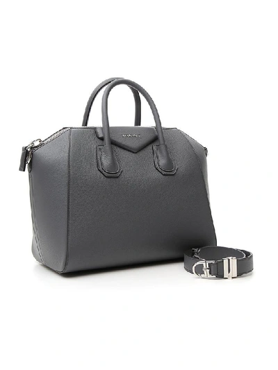 Shop Givenchy Medium Antigona Tote Bag In Grey