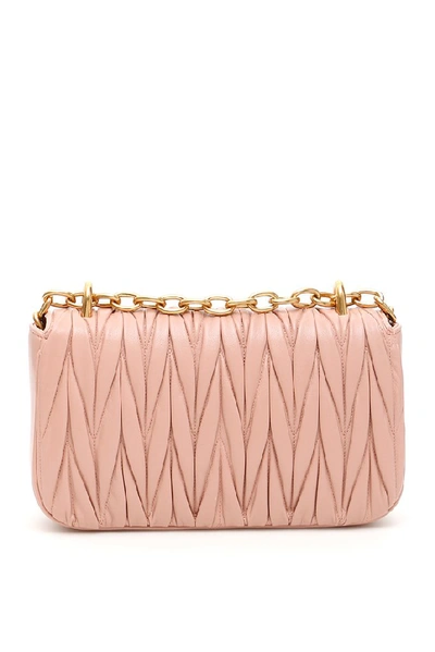 Shop Miu Miu Matelassé Detail Shoulder Bag In Pink