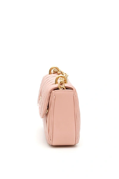 Shop Miu Miu Matelassé Detail Shoulder Bag In Pink