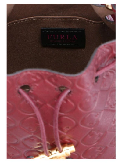 Shop Furla Logo Bucket Bag In Red