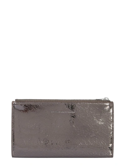 Shop Mm6 Maison Margiela Crinkle Bifold Wallet In Silver