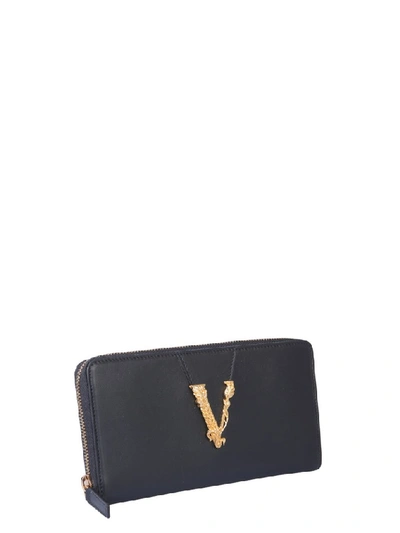 Shop Versace Virtus Continental Wallet In Black