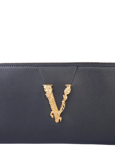 Shop Versace Virtus Continental Wallet In Black