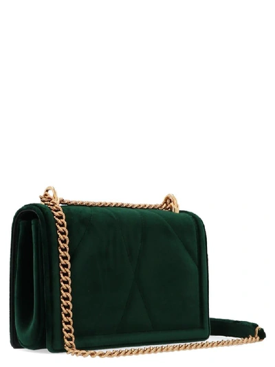 Shop Dolce & Gabbana Devotion Heart Embellished Shoulder Bag In Green