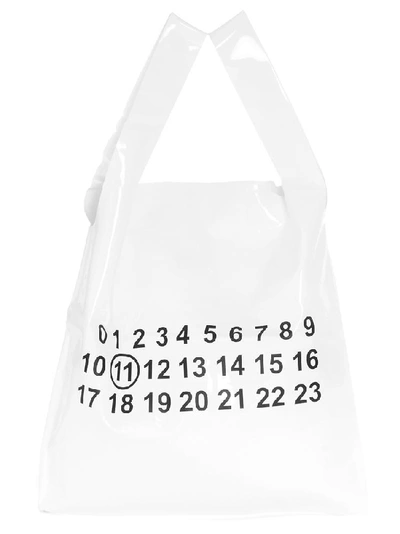 Shop Maison Margiela Transparent Number Motif Shopper Tote Bag