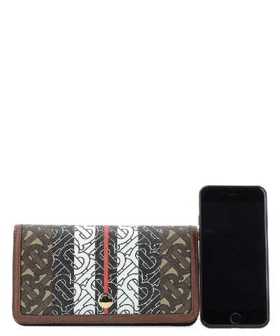 Shop Burberry Monogram Striped Phone Wallet In Multi