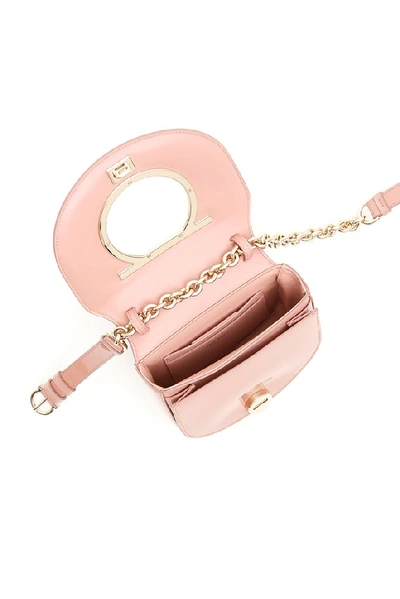 Shop Ferragamo Salvatore  Vela Patent Leather Shoulder Bag In Pink