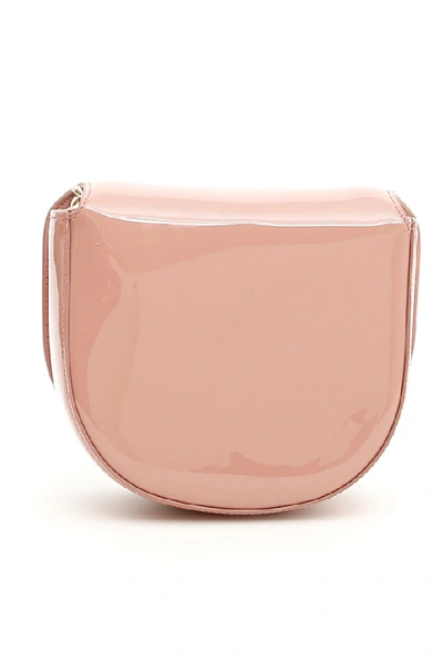 Shop Ferragamo Salvatore  Vela Patent Leather Shoulder Bag In Pink