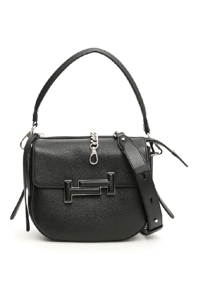 Shop Tod's Double T Satchel Chain Tote Bag In Black