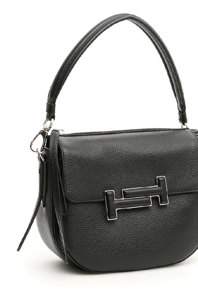 Shop Tod's Double T Satchel Chain Tote Bag In Black