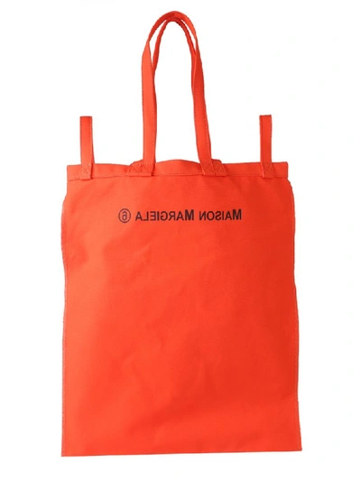 Shop Mm6 Maison Margiela Logo Tote Bag In Orange