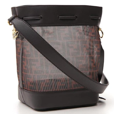 Shop Fendi Mon Trésor Mini Bucket Bag In Brown