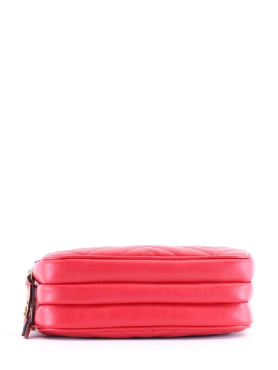 Shop Gucci Gg Marmont Chain Strap Bag In Red