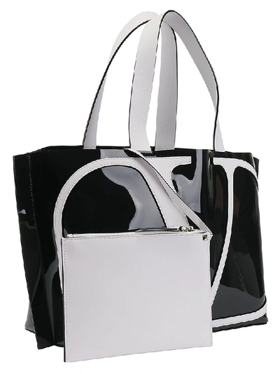 Shop Valentino Go Logo Tote Bag In Black
