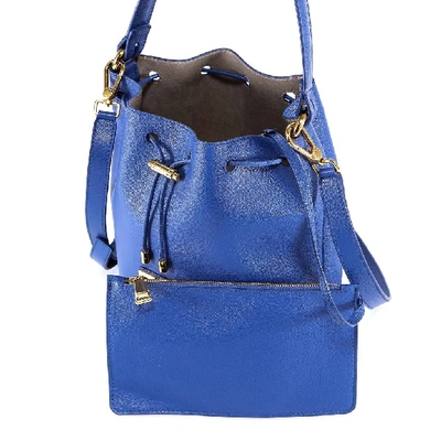 Shop Furla Corona Bucket Bag In Blue