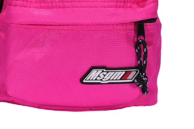 Shop Msgm Logo Patch Backpack In Pink