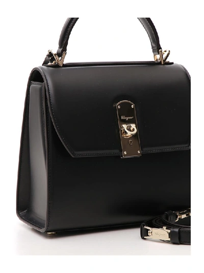 Shop Ferragamo Salvatore  Boxyz Shoulder Bag In Black